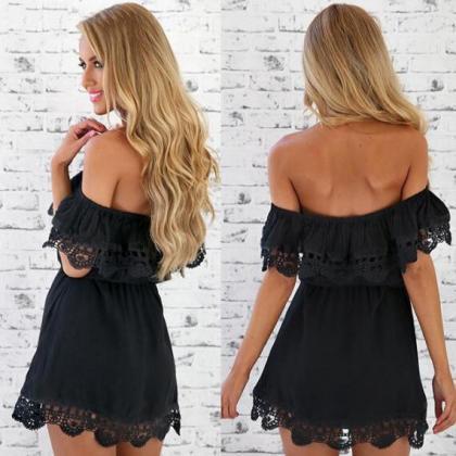 Sexy Lace One-shoulder Dress
