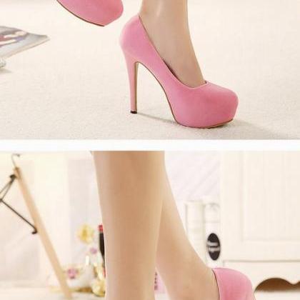 Pink Bow And Diamante Design High Heels Fashion..