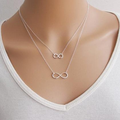 Cute Infinity Charmed Layered Necklace