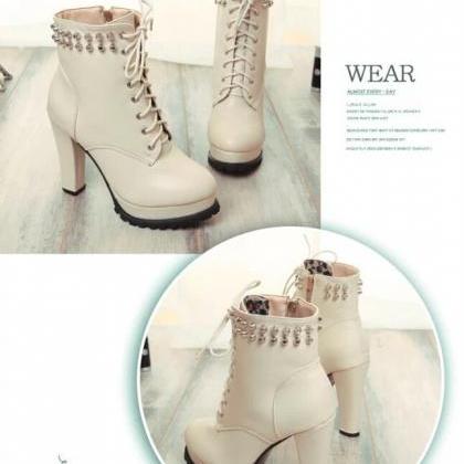 Fashion And Elegant Rivet With Martin Boots And..