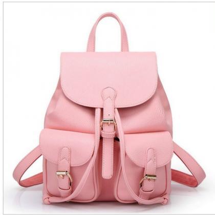 Pu Leather Backpack / Rucksack With Pockets