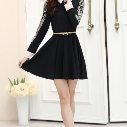 Beautiful Long Sleeve Dress With Lace Detail