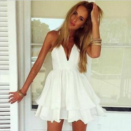 Sexy White Chiffon Dress