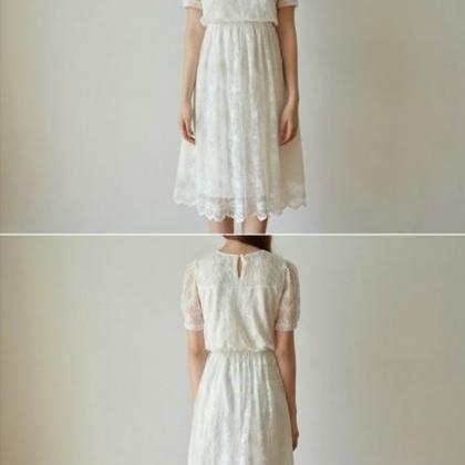 Beautiful White Princess Lace Dress