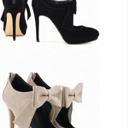 Bow Knot Design High Heels Fashion Shoes