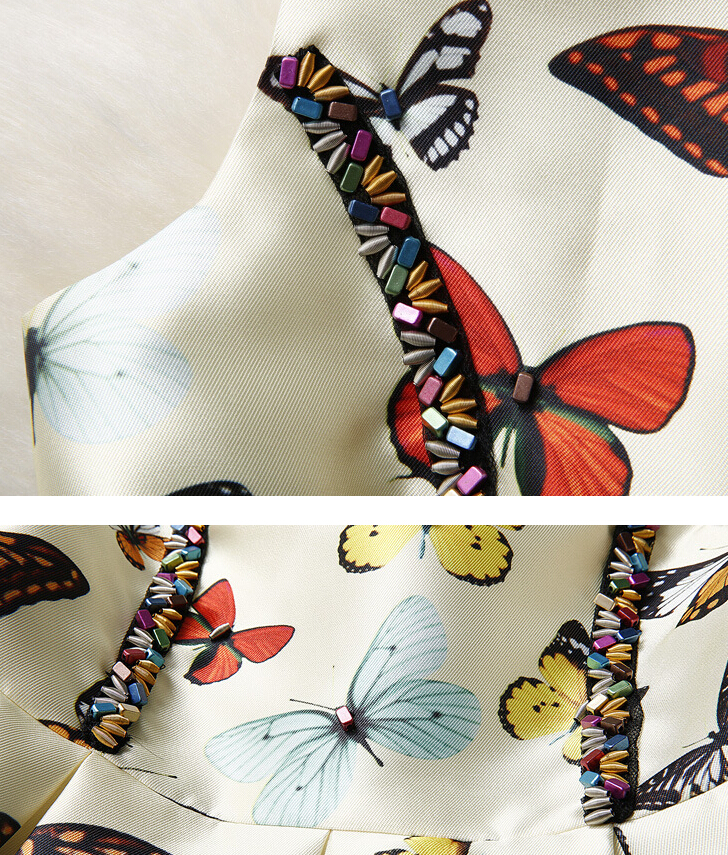 Butterfly Printed Sleeveless Dresses on Luulla
