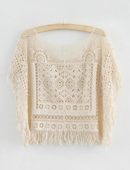 Cute Japanese Style Crochet Lace Shirt Tops