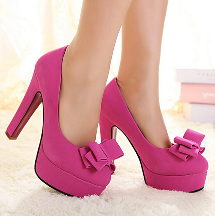 Adorable Pink Bow Design High Heel Shoes | Heels, High heels Adorable Pink Bow Design High Heel Shoes | Heels, High heels