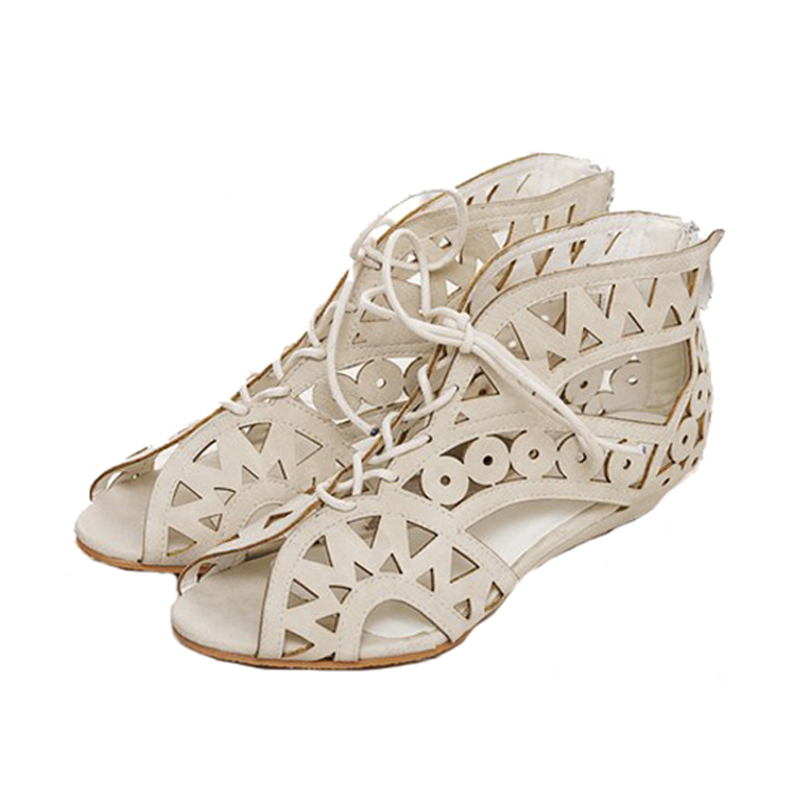 Gorgeous Aztec Sandals In White,brown And Black