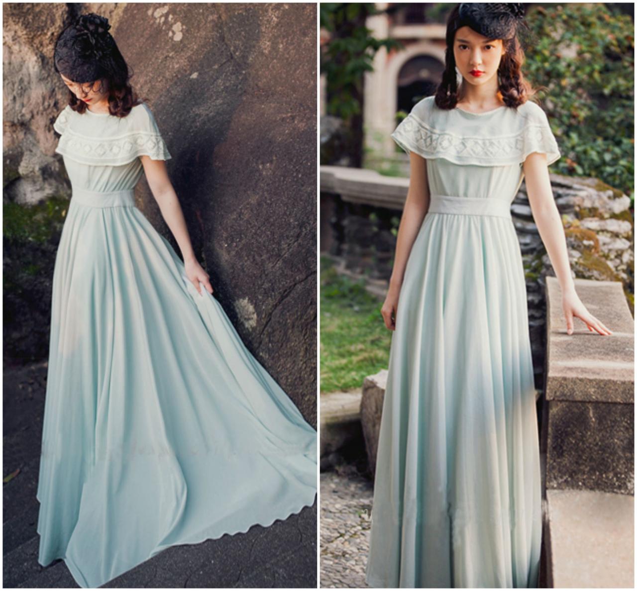 Elegant Vintage Inspired Long Dress