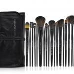 High Quality 18 Pcs Professioal Makeup Brush Set With Black Leather Case