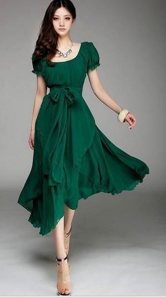 deep emerald green dress