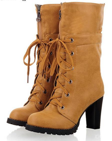 chunky lace up boots with heel