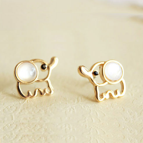 Cute White Baby Elephant Earrings Studs On Luulla Cute White Baby Elephant Earrings Studs