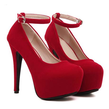 Hot Red Strappy High Heel ..