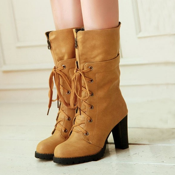 chunky heel lace up boots outfit