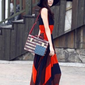 Women's Boho Chiffon High Waist Summer Beach Long Maxi Skirt – Floral Split – US Sizes S-XL